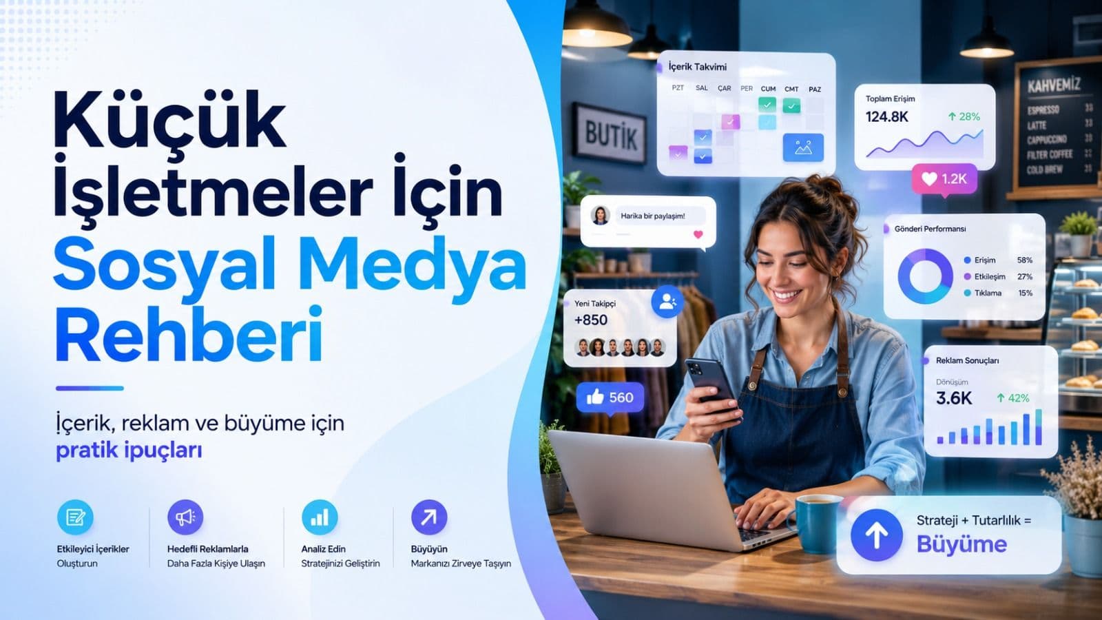 Küçük İşletmeler İçin Sosyal Medya Rehberi blog kapak görseli