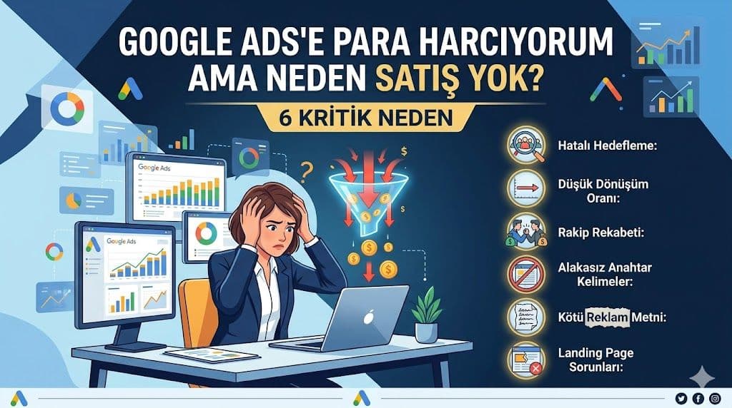 Google Ads'e Para Harcıyorum Ama Neden Satış Yok? 6 Kritik Neden