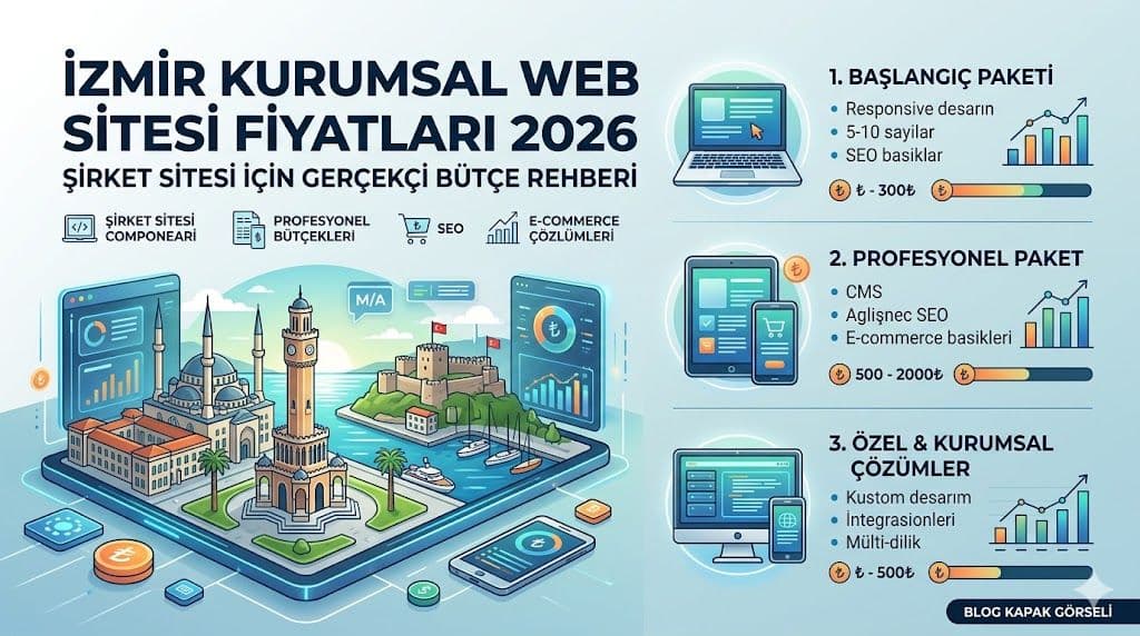 İzmir Kurumsal Web Sitesi Fiyatları 2026: Şirket Sitesi İçin Gerçekçi Bütçe Rehberi