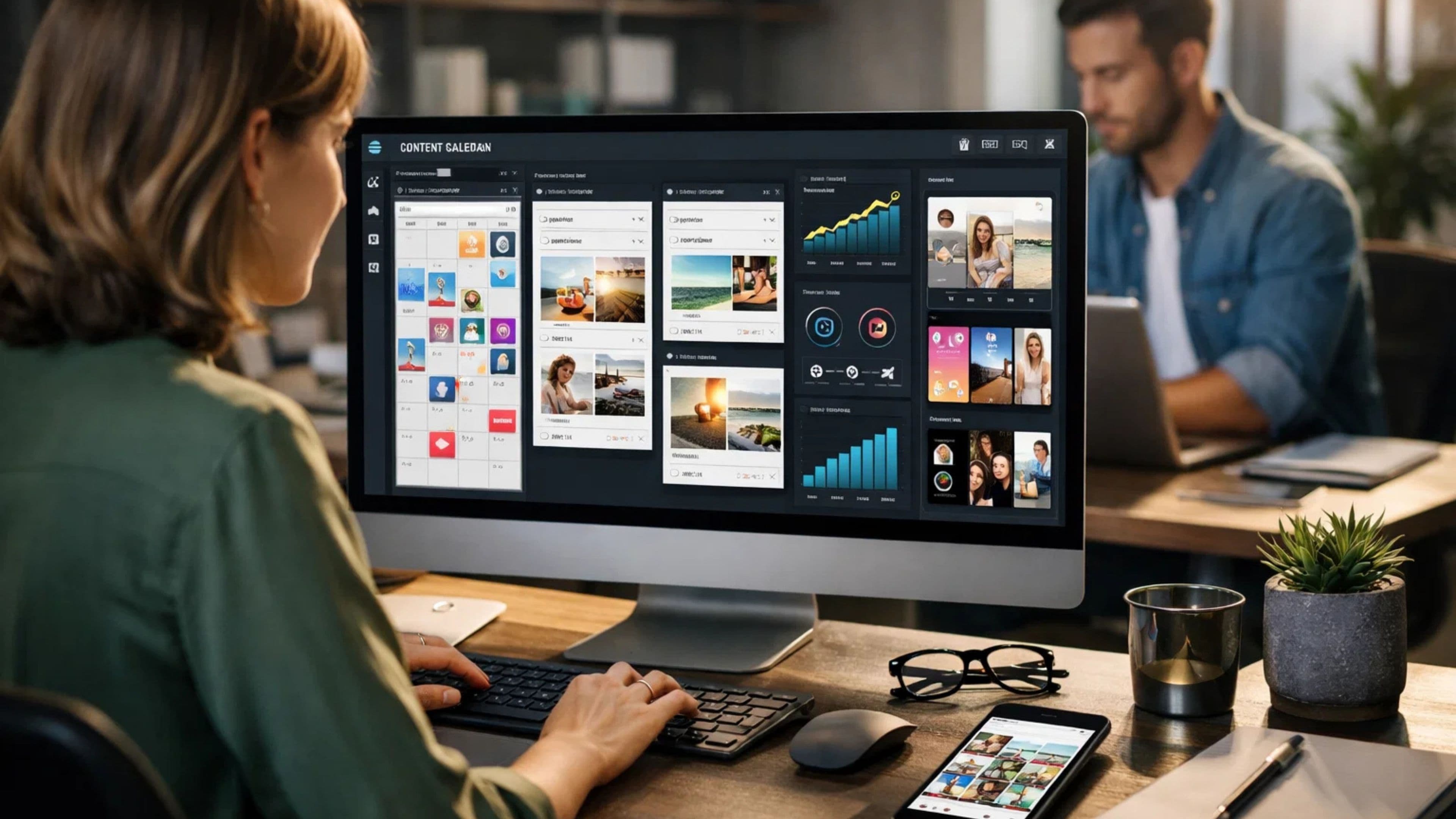 Bisasoft sosyal medya yönetimi hizmeti — Instagram, Facebook, TikTok organik içerik ve topluluk yönetimi